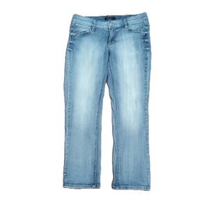 White House Black Market NOIR Sz 4 Women's Straight Leg Crop Jeans